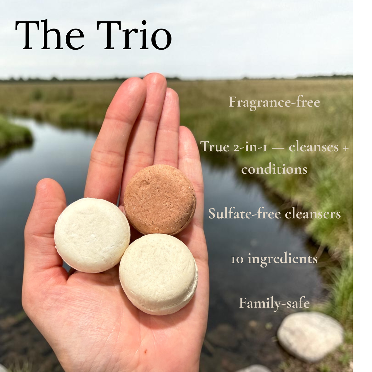 The Trio — 3 Shampoo Bars + Conditioner Bar